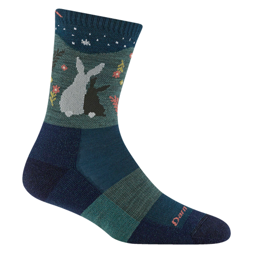 Women's Darn Tough Vermont Critter Club Micro Crew Lightweight Hiking Socks - Eclipse