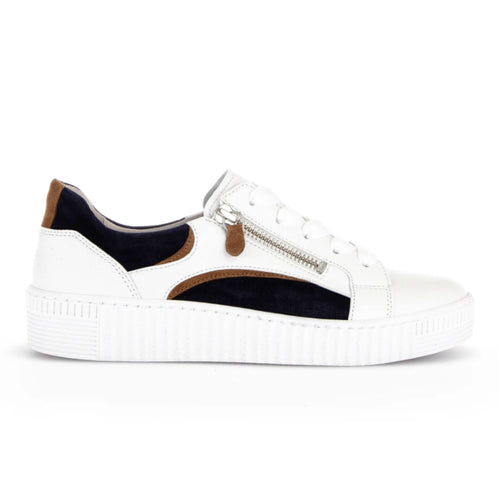 Women's Gabor 43.330 Double Zipper Sneaker - Weiss/Marine