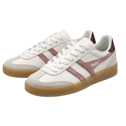Women's Gola Viper Leather - White/Brownrose/Windsor Wine