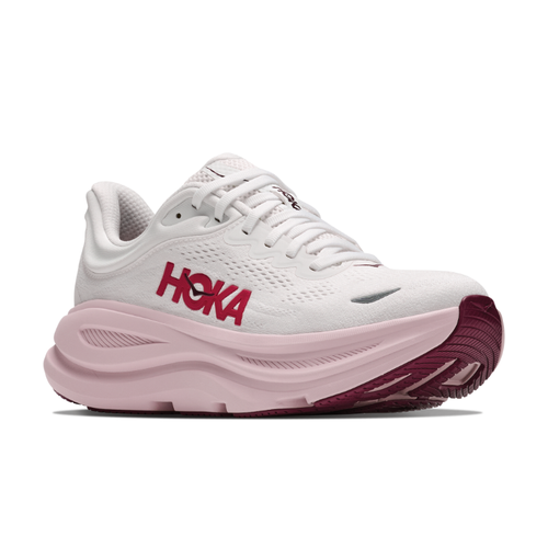Women's HOKA Bondi 9 - White/Pink Opal (WKP)