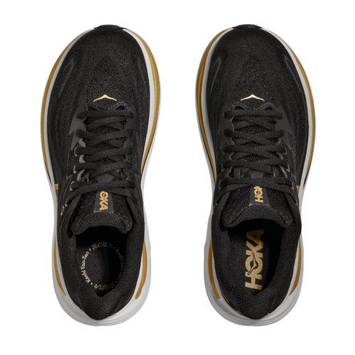 Women's HOKA Clifton 10 - Black/Gold (BKGD)