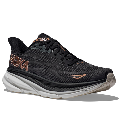 Women’s HOKA Clifton 9 – Black/Rose Gold (BRGL)