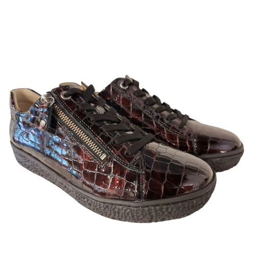 Women's Hartjes Phil Zip - Bordeaux Croc