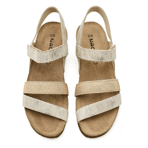 Women's Naot Krista - Platinum Stripe with Gold