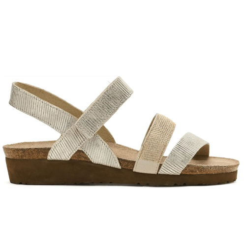 Women's Naot Krista - Platinum Stripe with Gold
