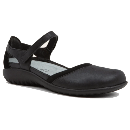 Women's Naot Tekapo - Shiny Black Leather/Black Velvet Nubuck