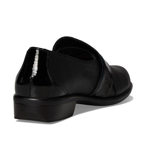 Women's Naot Viscol - Jet Black Leather/Black Crinkle Patent