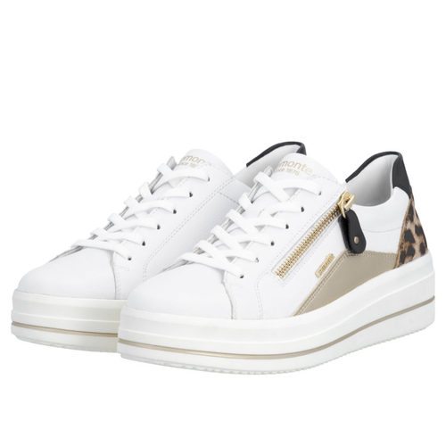 Women's Remonte Julika 01 - Weiss/Pale Gold/Natur/Schwarz
