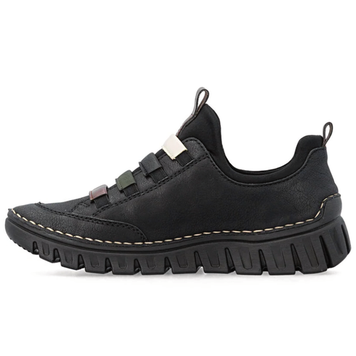 Women's Rieker Angela 50 - Schwarz/Chestnut/Forest