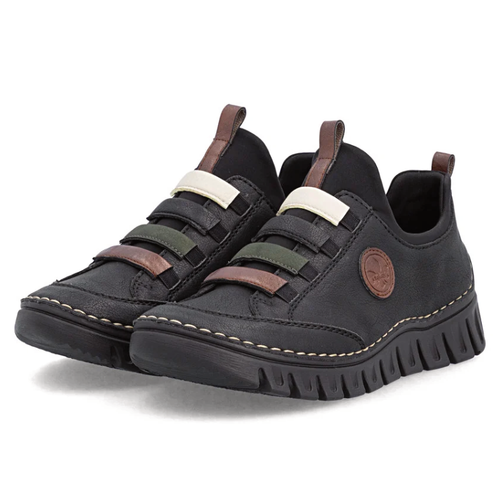 Women's Rieker Angela 50 - Schwarz/Chestnut/Forest