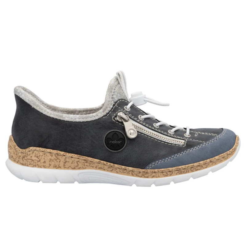 Women's Rieker Nikita F2 - Light Blue/Atlantic/Silver Flower - Stan's Shoes