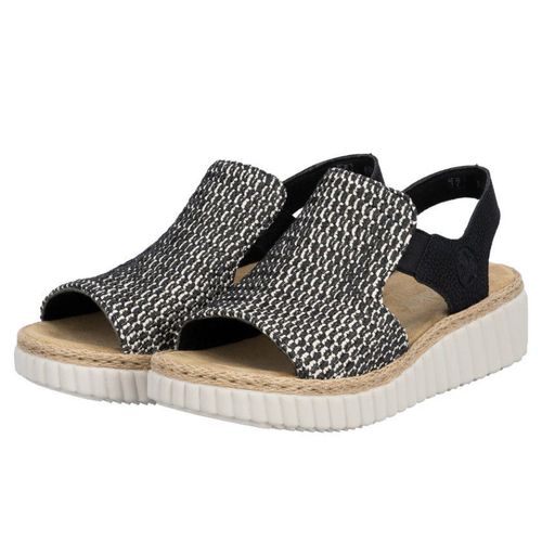 Women's Rieker Rachel 76 - Schwarz-Sand/Schwarz