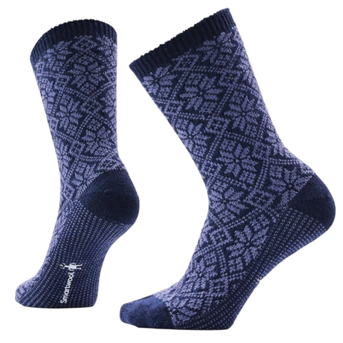 Women's Smartwool Everyday Cozy Traditional Snowflake Crew Socks - Deep Navy