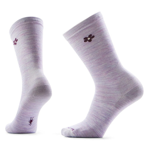 Women's Smartwool Everyday Groovy Bloom Crew Socks - Purple Eclipse