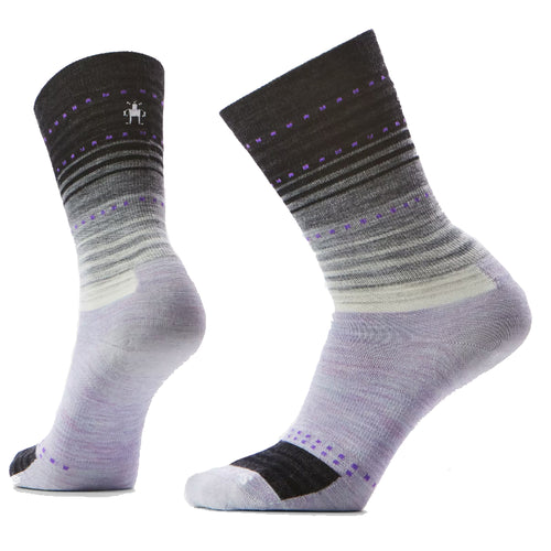 Women's Smartwool Everyday Stitch Stripe Crew Socks – Purple/Black