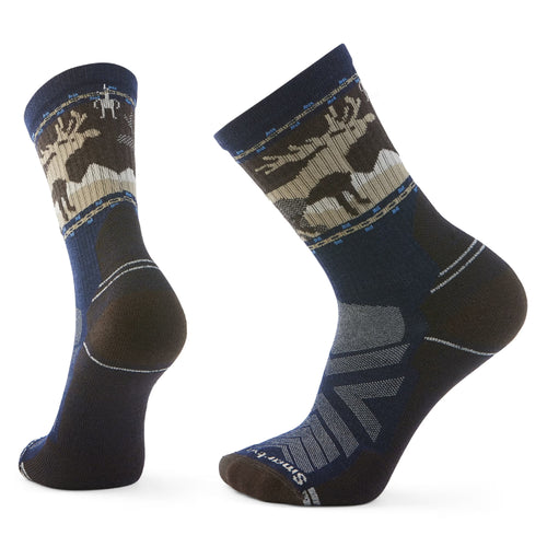 Men's Smartwool Hike Light Cushion Moose Crew Socks - Deep Navy