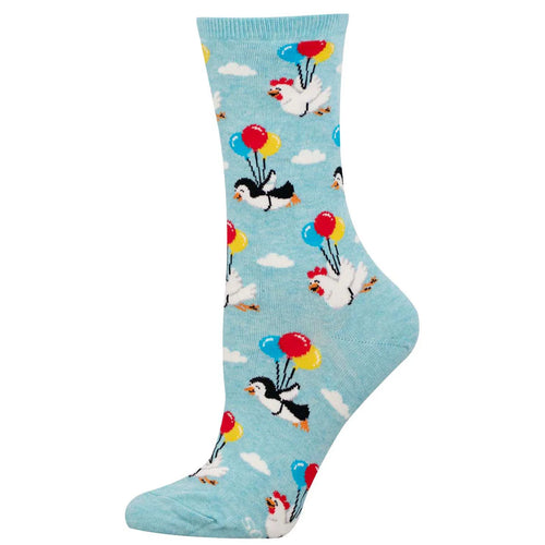 Women's Socksmith No Fly List Cotton Crew Socks - Blue Heather