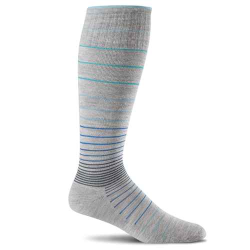 Women's Sockwell Circulator Moderate Graduated Compression Socks – Light Grey Stripe