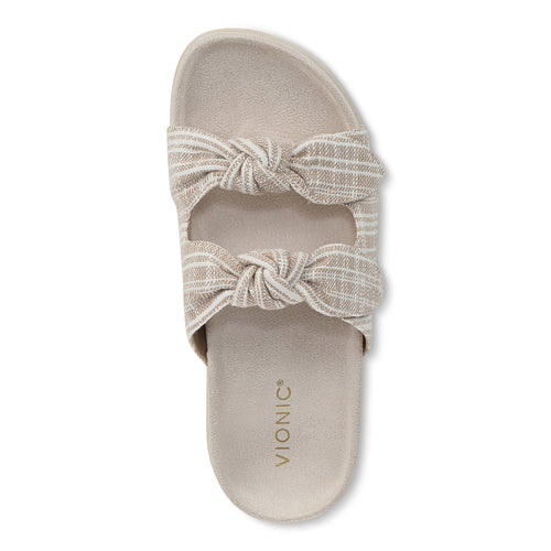 Women's Vionic Elara - Cream Stripe Canvas