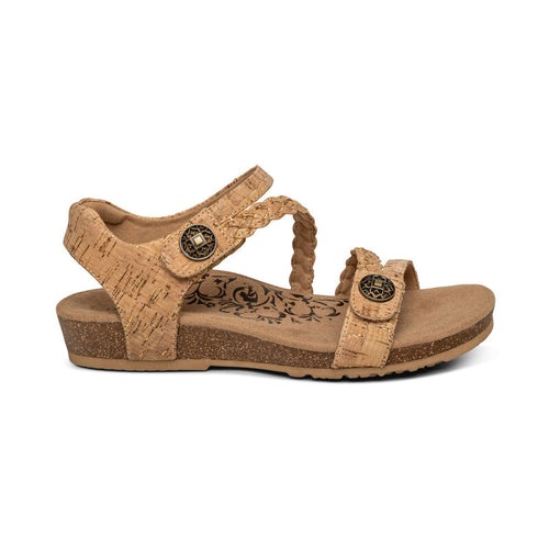 Women's Aetrex Jillian Braided Quarter Strap Sandal - Cork