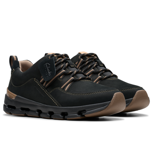 Women’s Clarks Nature X Tie Waterproof – Black Combi Nubuck