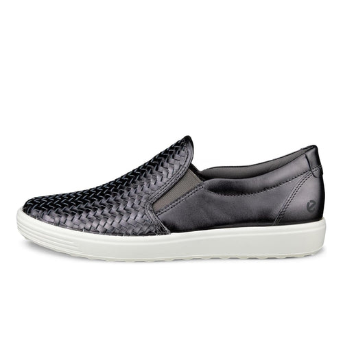 Women's ECCO Soft 7 Woven Slip-On 2.0 - Silver Heavy