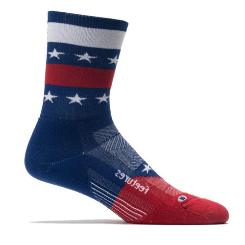 Women's Feetures Elite Light Cushion Mini Crew Socks – Red/White/Blue