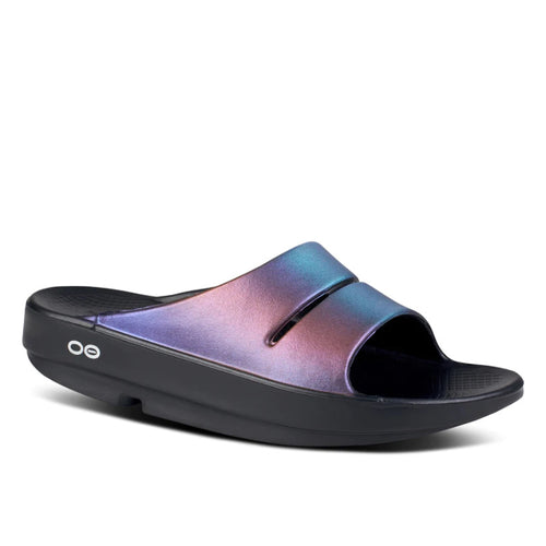 Women's OOFOS OOahh Slide Luxe - Midnight Spectre