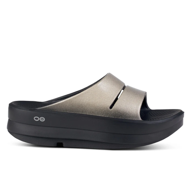Women's OOFOS OOmega OOahh Slide Luxe - Latte - Stan's Shoes