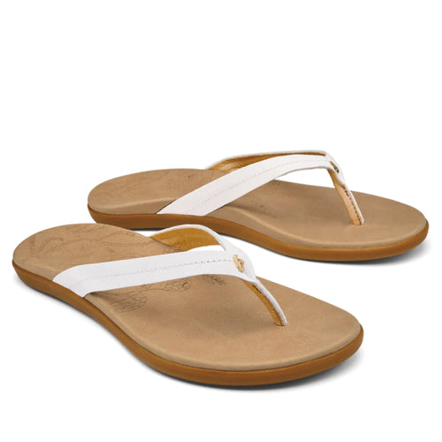 Women’s Olukai Honu – Bright White/Golden Sand