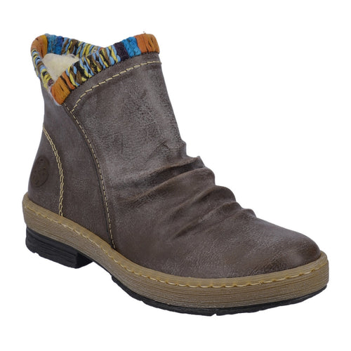 Women's Rieker Felicitas 55 Ankle Boot - Basalt/Orange/Multi