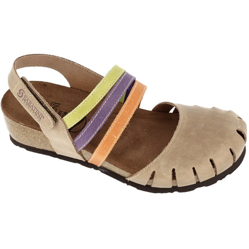 Women’s Sabatini 4023 Wedge Covered Toe Sandal – Beige/Multi