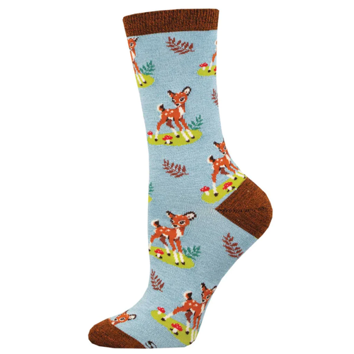 Women's Socksmith Oh Deer, You're Cute Bamboo Crew Socks - Blue Heather