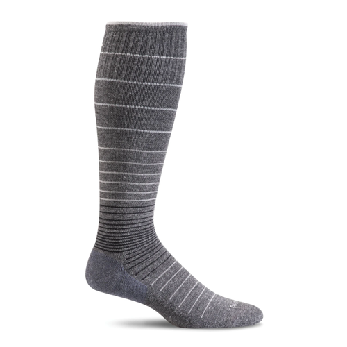 Women's Sockwell Circulator Moderate Graduated Compression Socks – Charcoal Stripe