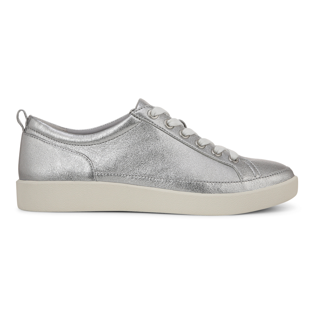 vionic silver dress shoes VIONIC Womens sz 6M WISE REAGEN silver leather mule shoes