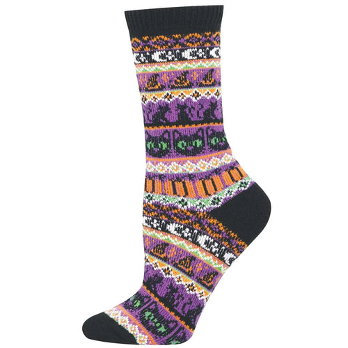 Women's Socksmith Black Cat Magic Sweater Socks - Green