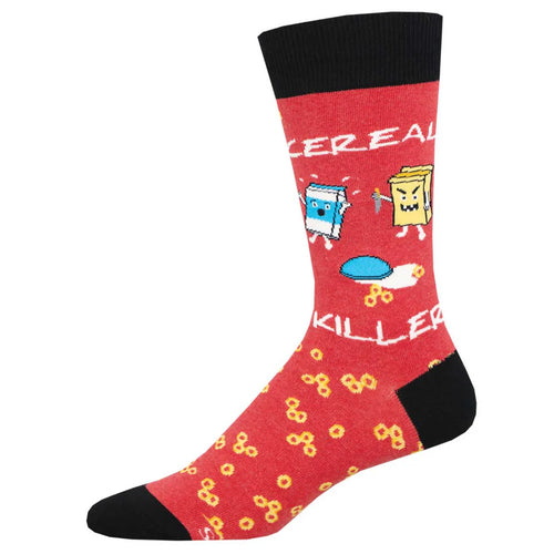 Men's Socksmith Cereal Killer Cotton Crew Socks - Red Heather