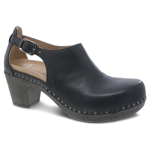 Women's Dansko Heeled Sassy - Black Milled Burnished