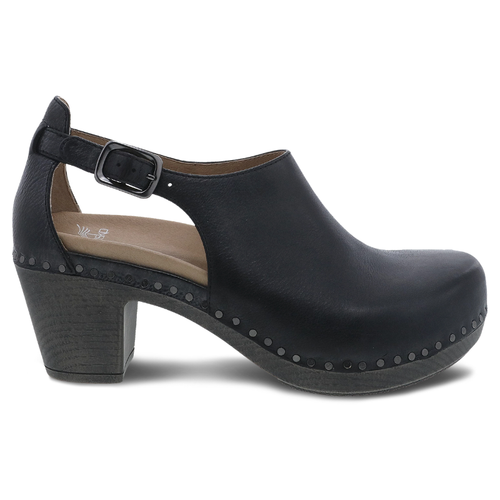 Women's Dansko Heeled Sassy - Black Milled Burnished