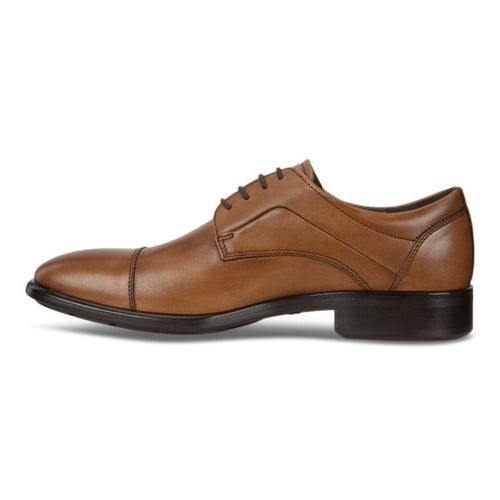 Men's ECCO Citytray Cap Toe Tie - Amber