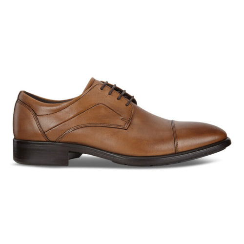 Men's ECCO Citytray Cap Toe Tie - Amber