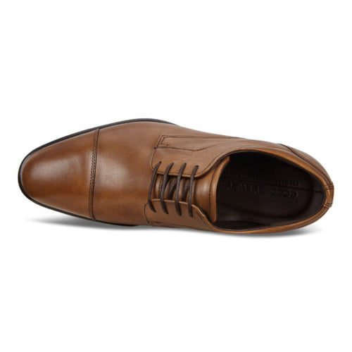 Men's ECCO Citytray Cap Toe Tie - Amber