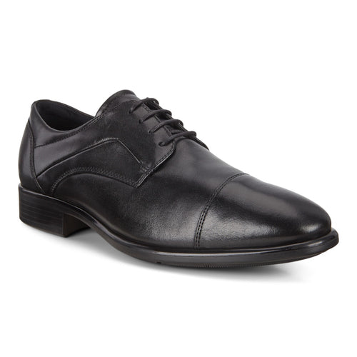 Men's ECCO Citytray Cap Toe Tie - Black