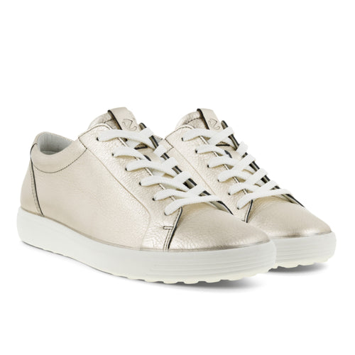 Women's ECCO Soft 7 Mono 2.0 - Pure White Gold Leather