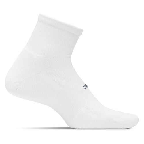 Feetures High Performance Max Cushion Quarter Socks – White