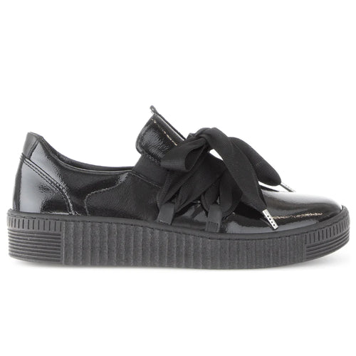 Women's Gabor Bow Sneaker - Schwarz Patent