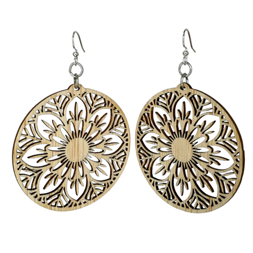 Green Tree Jewelry Earth Flower Bamboo Earrings