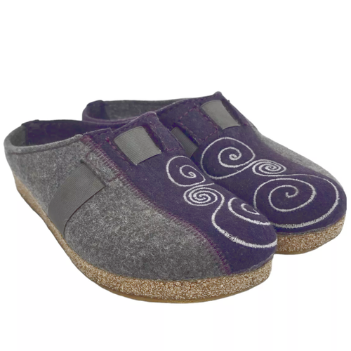 Women's Haflinger Magic Clog - Grey/Eggplant