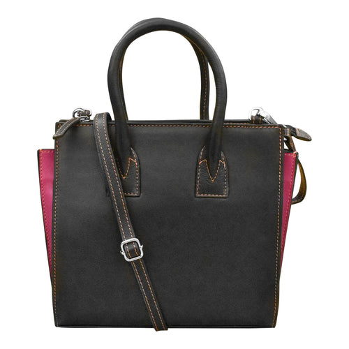 ili New York Small Accordion Satchel - Black/Paradise Multi