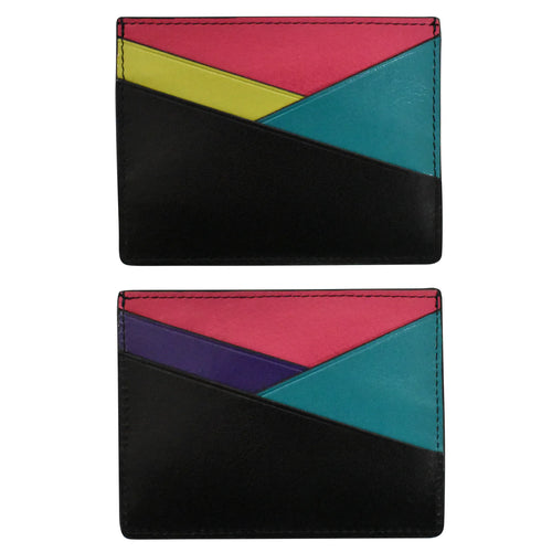 ili New York Asymmetric Card Case - Black Brights